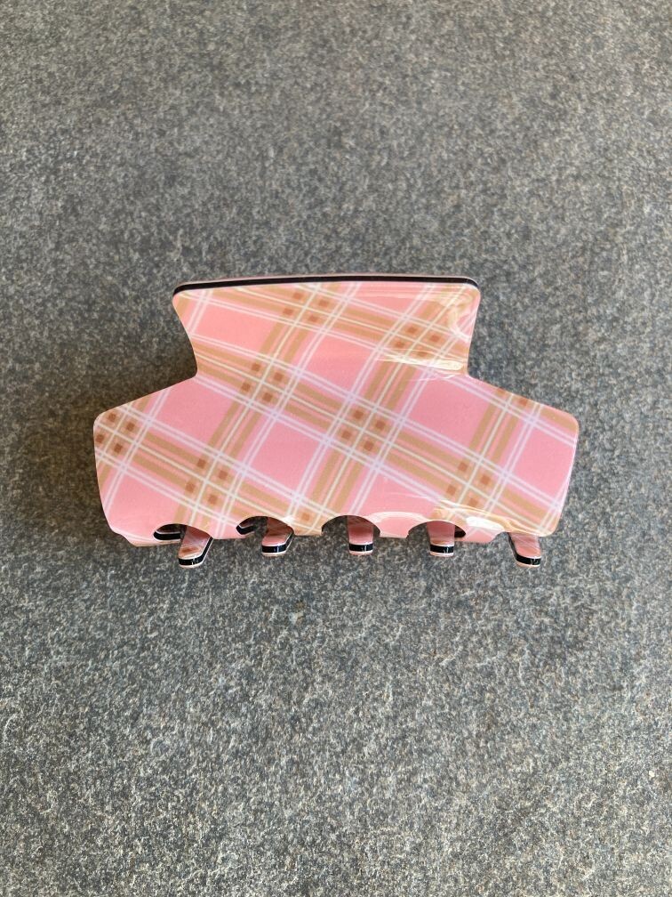 Haarclip rose ruit