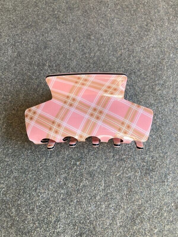 Haarclip rose ruit