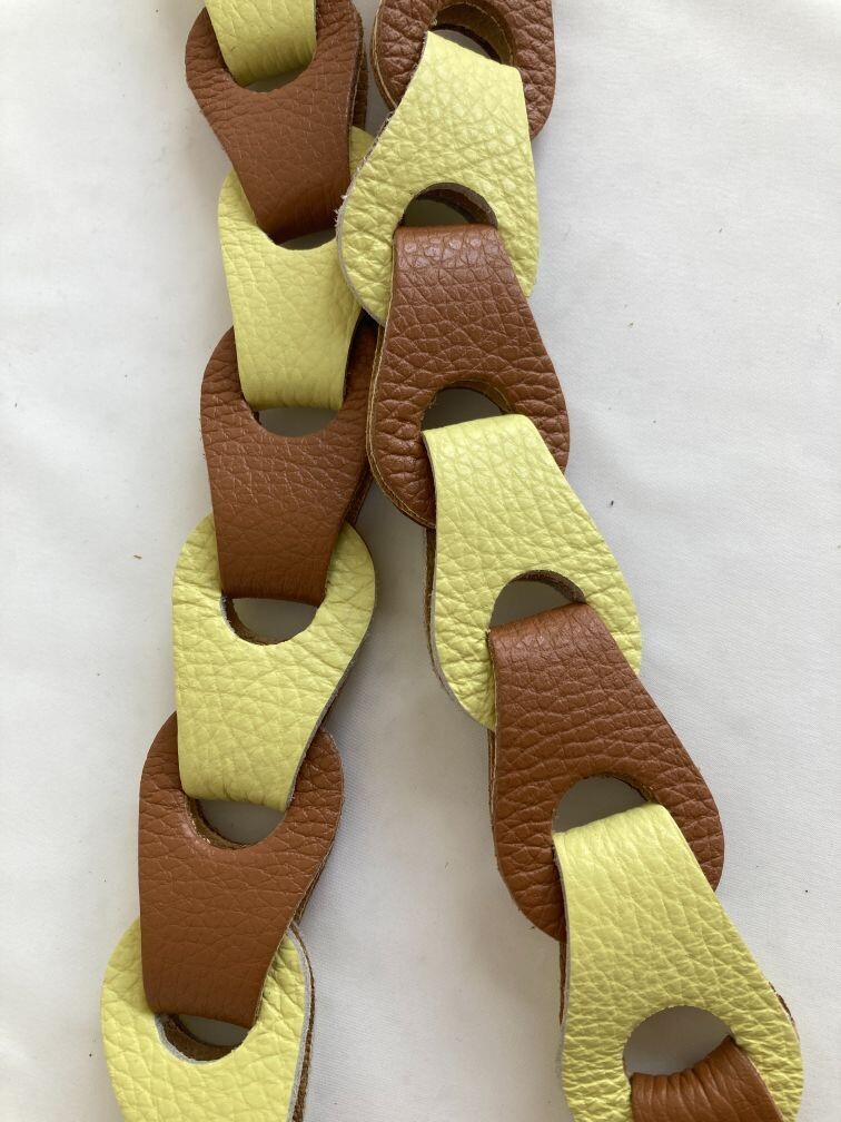 Lusriem leder voor tas camel/geel