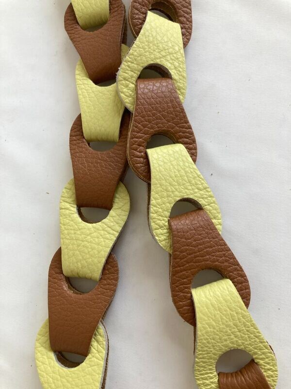 Lusriem leder voor tas camel/geel