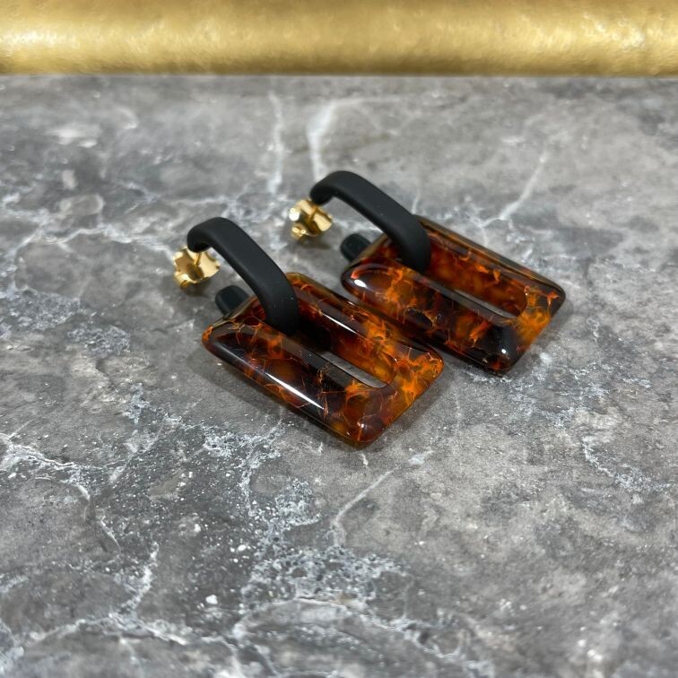 Oorring bruin/zwart