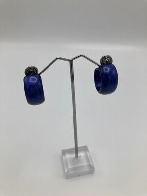 Oorring hoop breed donkerblauw