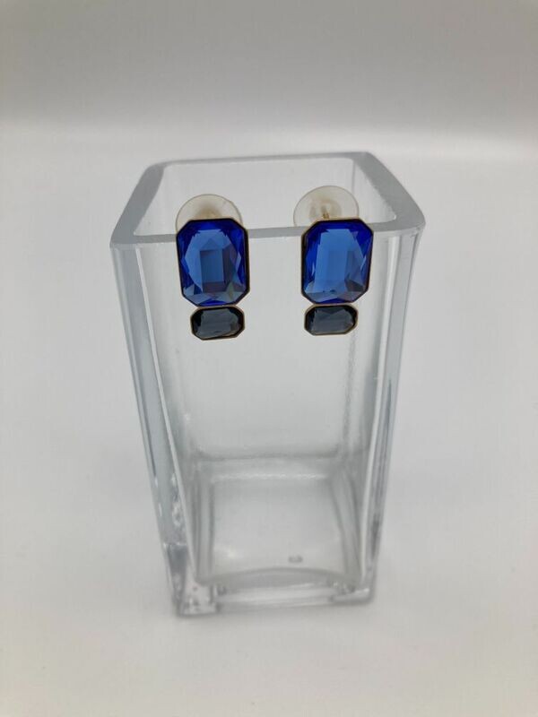 Oorring donkerblauw Swarovski crystals