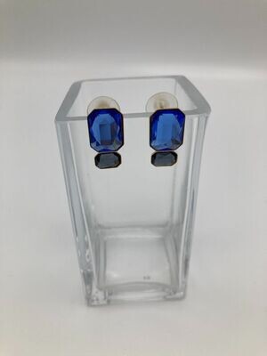 Oorring donkerblauw Swarovski crystals