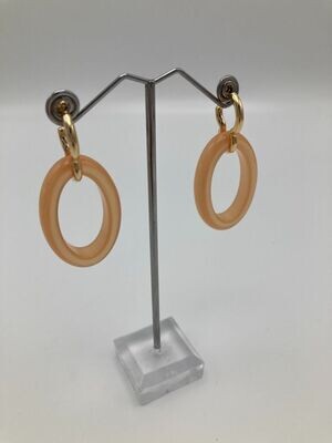 Oorring hars peach 24kt gold plated