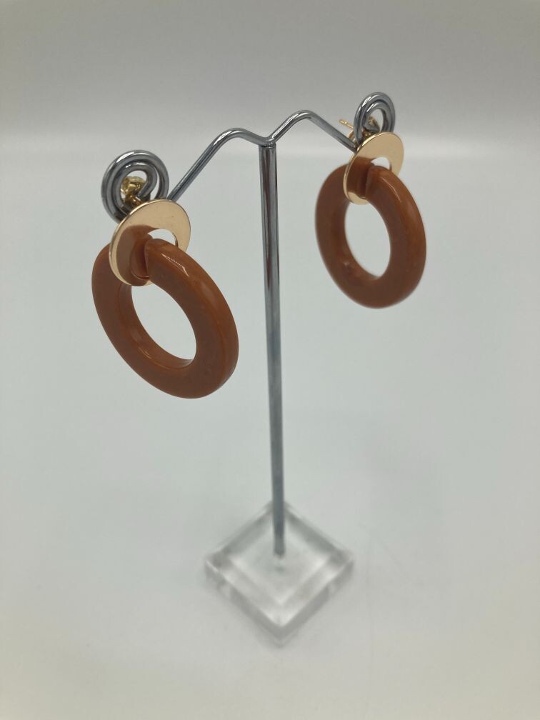 Oorring hoop cognac