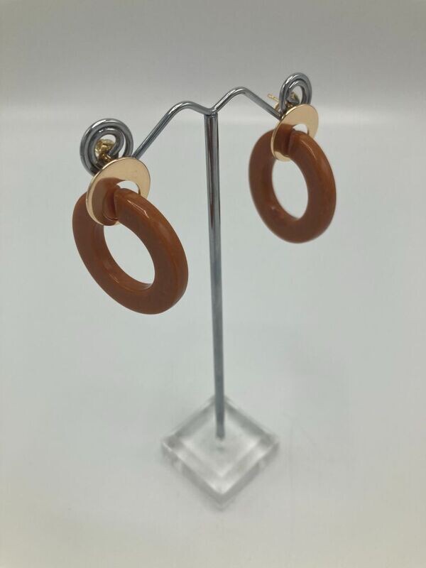 Oorring hoop cognac