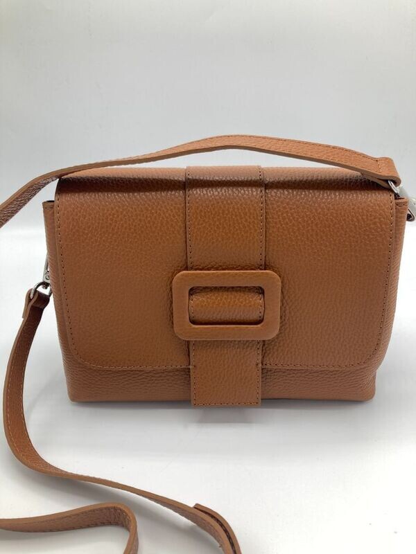 Handtas leder cognac