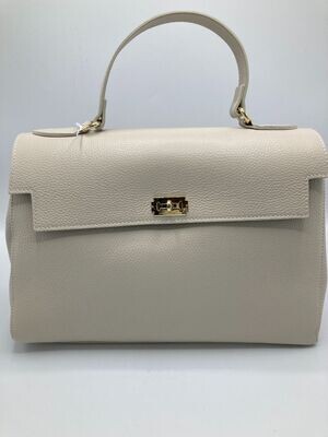 Handtas groot leder ecru