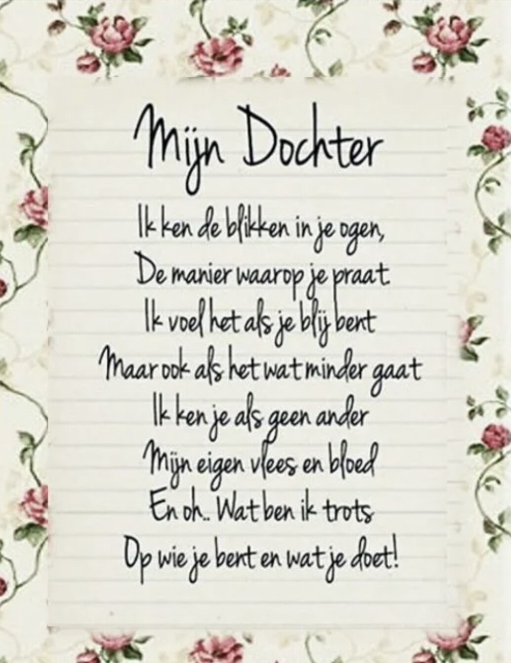 Tekstbordje Mijn dochter