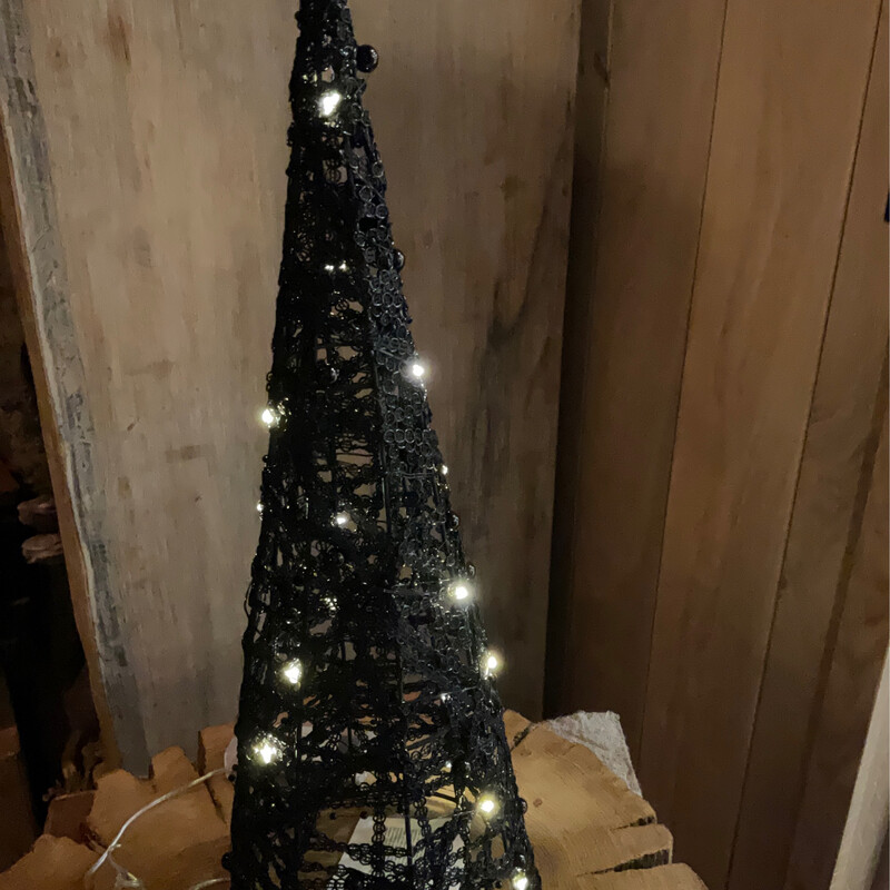 Zwarte Kerstboom Met Batterijen