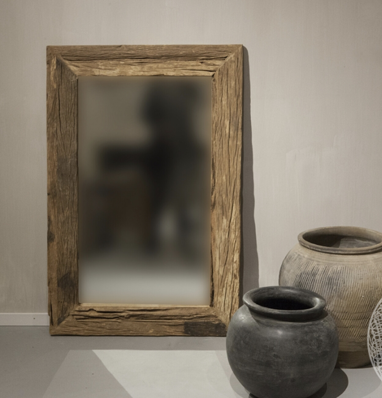 Authentieke Spiegel met houten rand