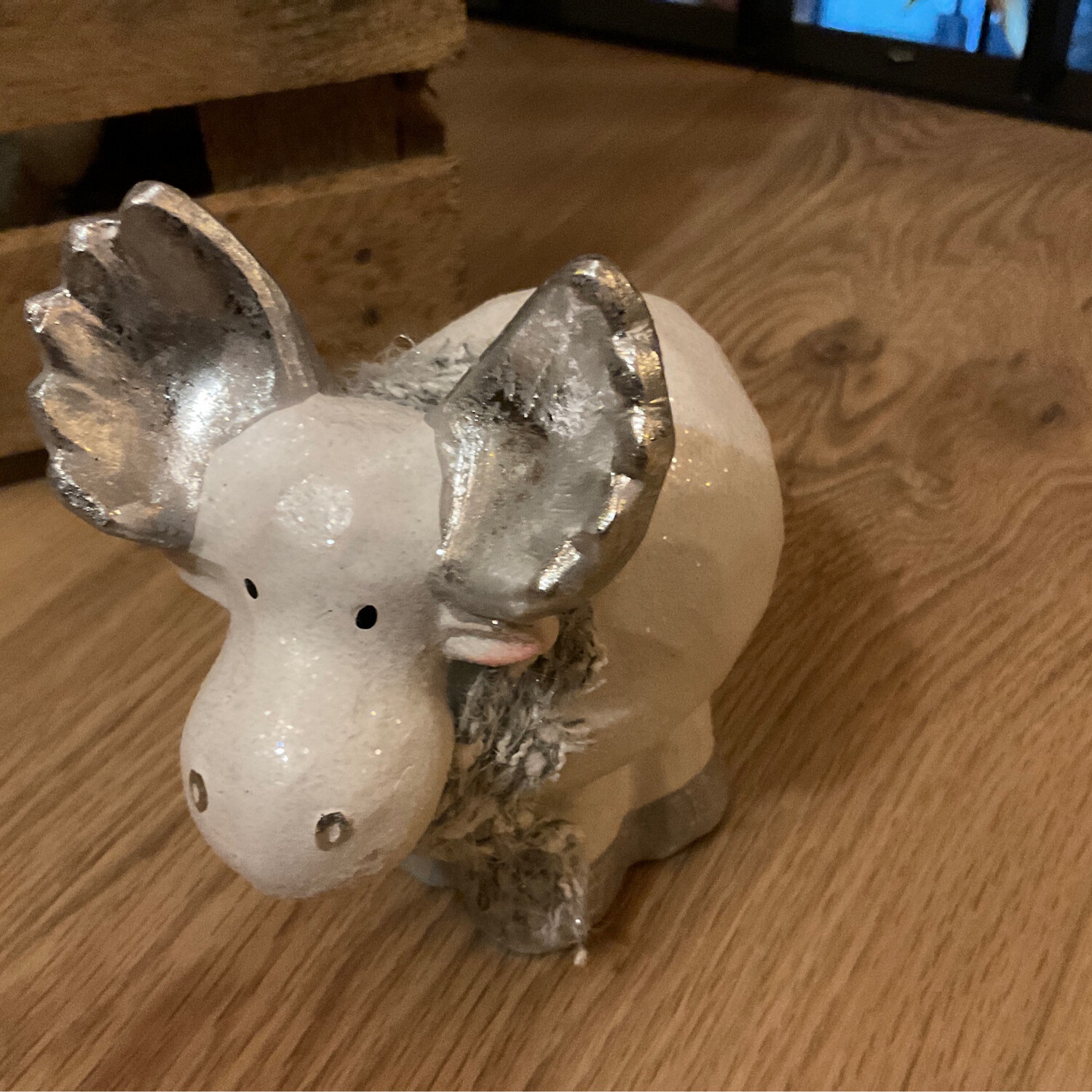 Eland Wit Met Zilver 6x13cm