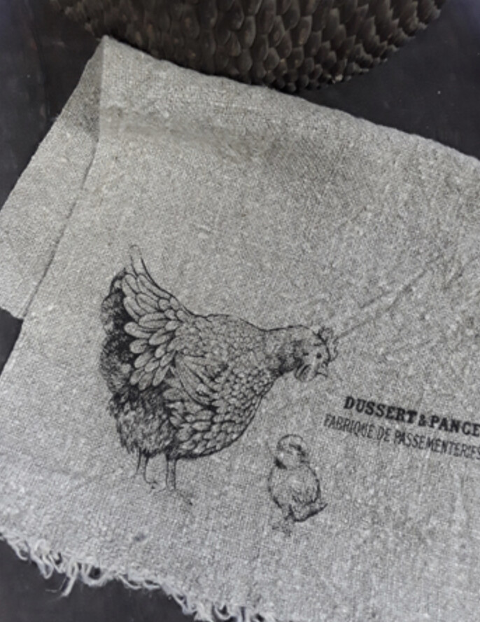 Shabby doek kip &amp; kuiken dussert &amp; pance