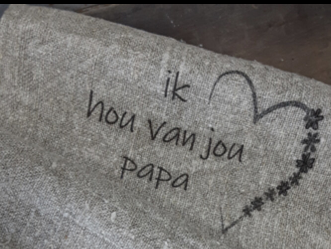 Shabby doek ik hou van jou papa