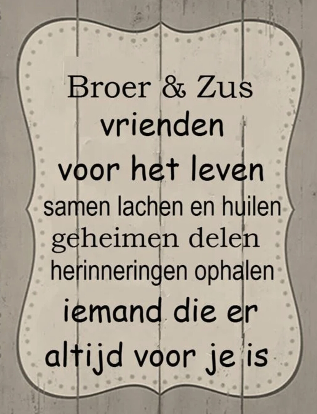 Tekstbordje broer en zus