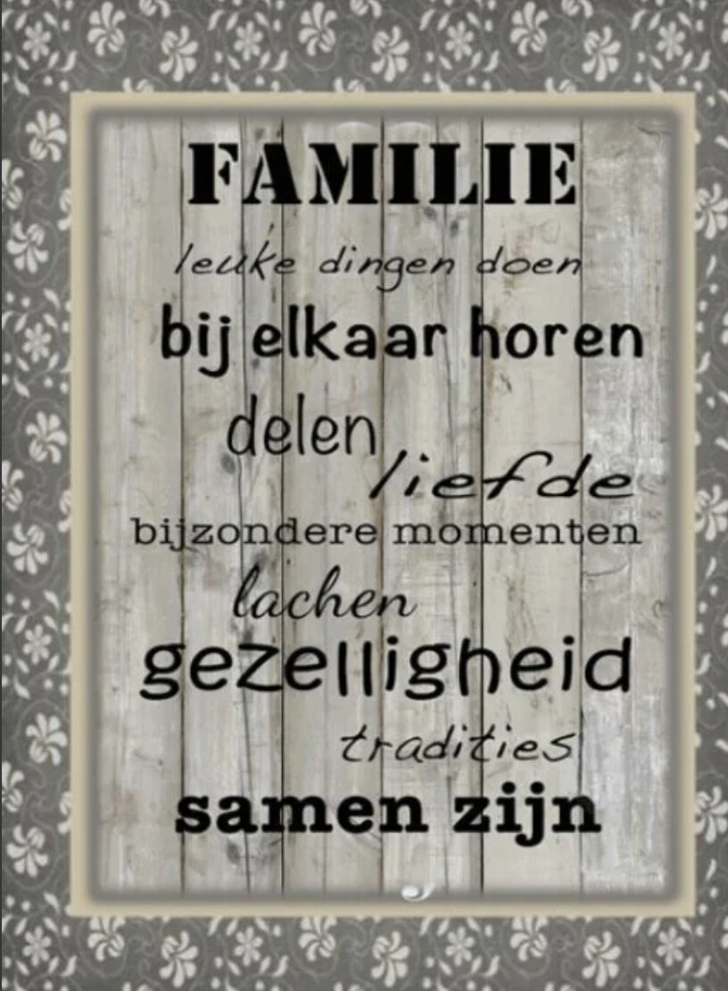 Tekstbordje familie