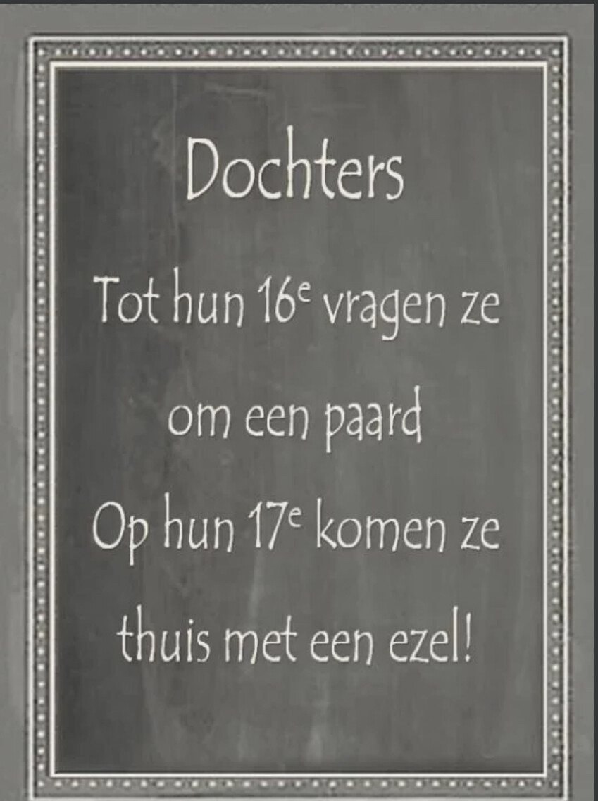 Tekstbordje dochters
