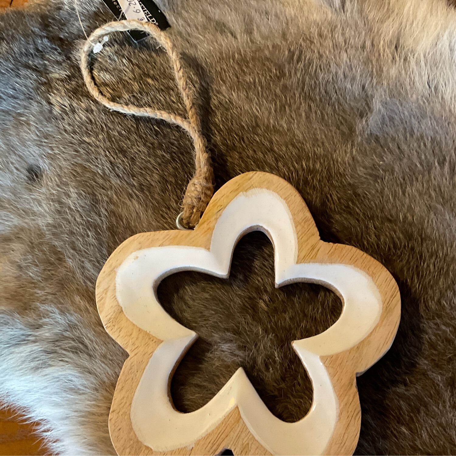 Houten Bloem Met Wit -50%