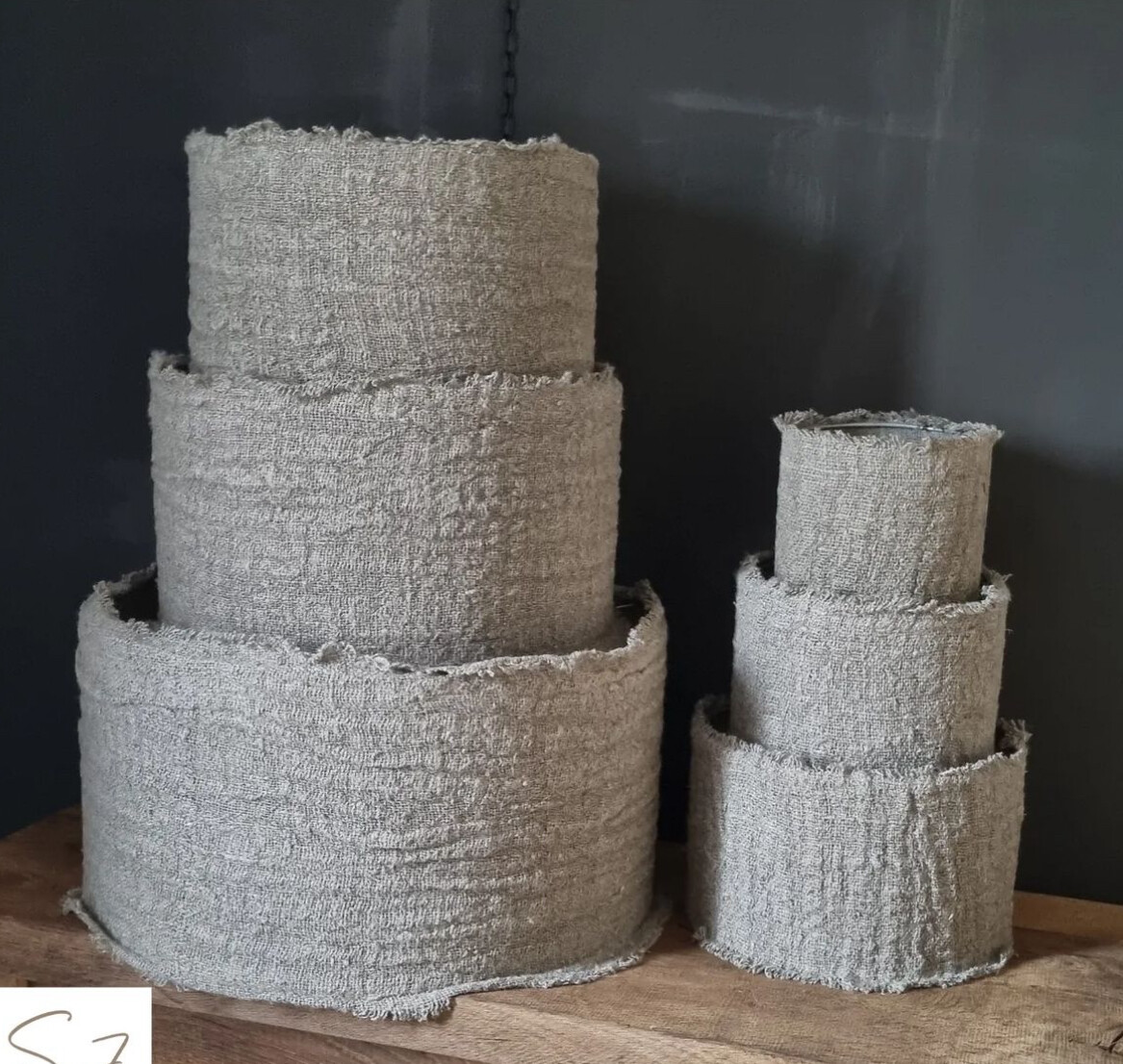 Linnen lampenkap  35cm doorsnede
