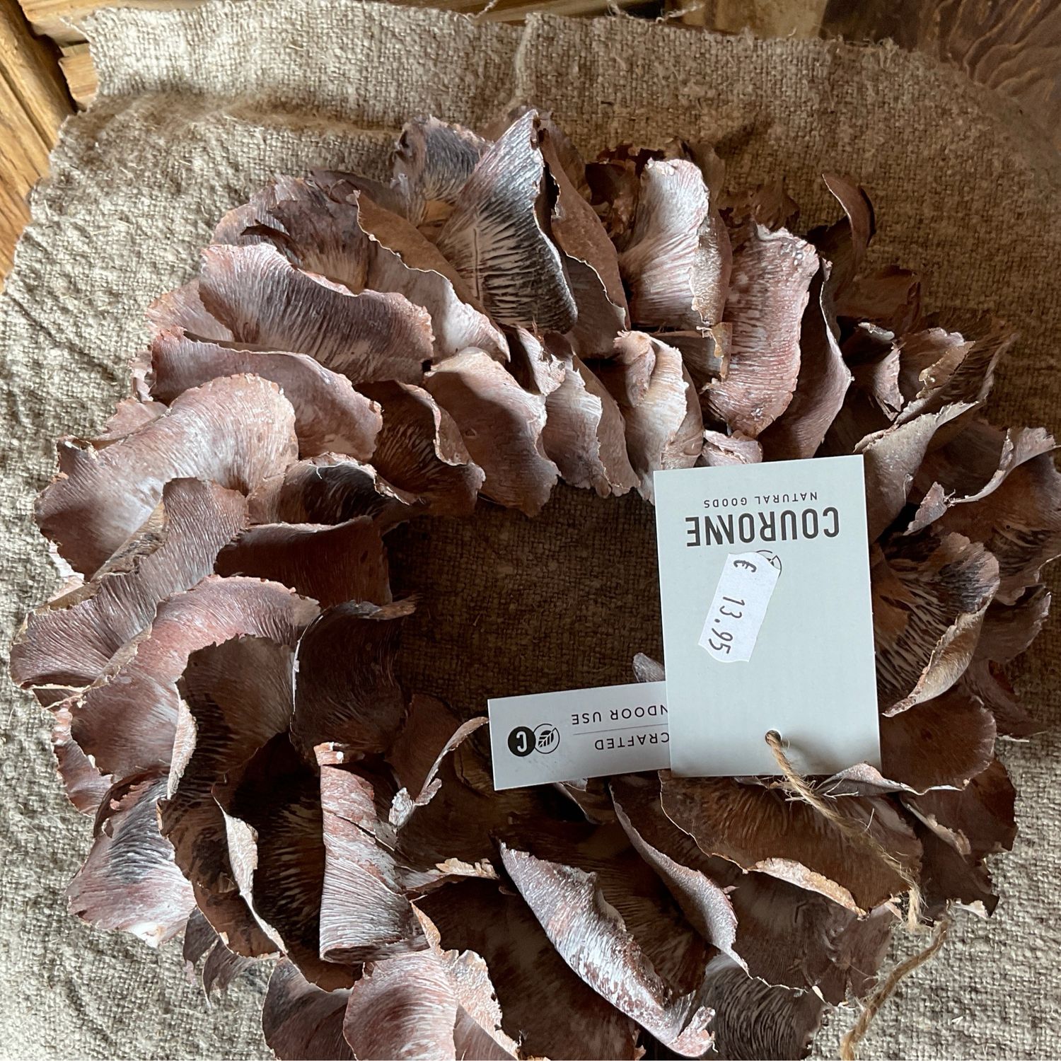 Krans Palm Petal Wreath 25 Cm White Wash