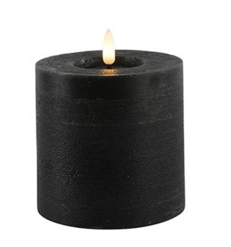 Zwarte stompkaars  10x10 met Afstandsbediening Of Timer