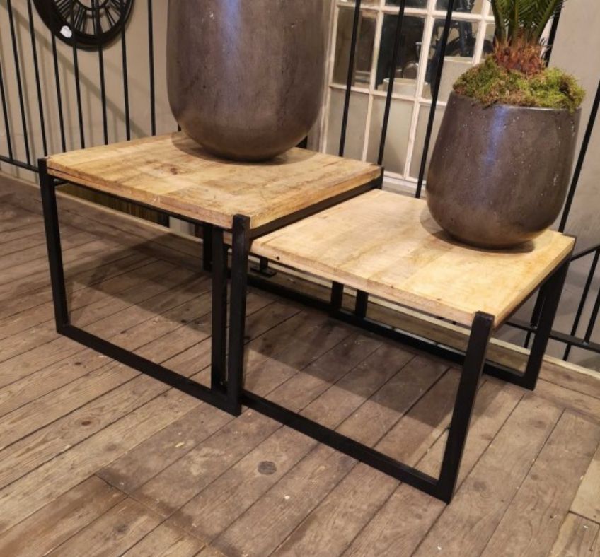 Bijzettafels set van 2  60x60x45 en 60x45x40