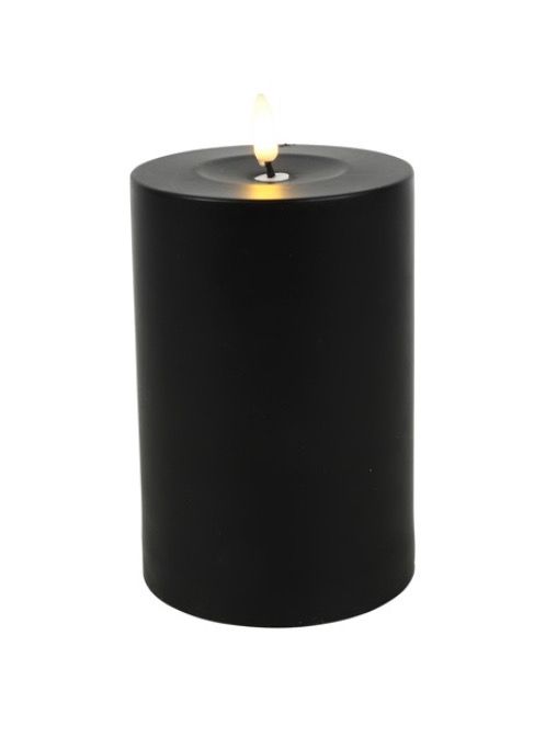 Zwarte led outdoor kaars voor buiten met timer en-of afstandsbediening