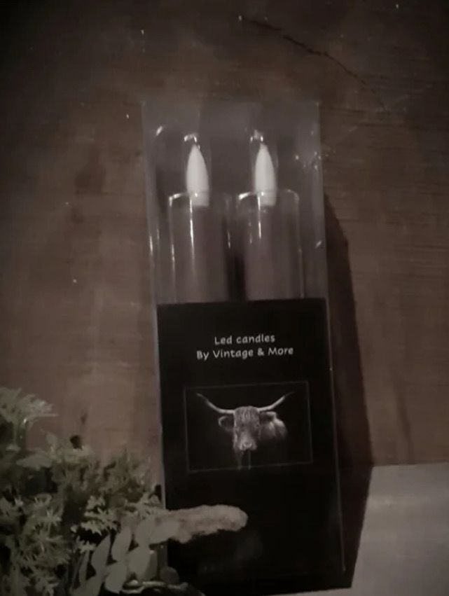 Korte dinerkaars taupe 15cm inclusief afstandsbediening