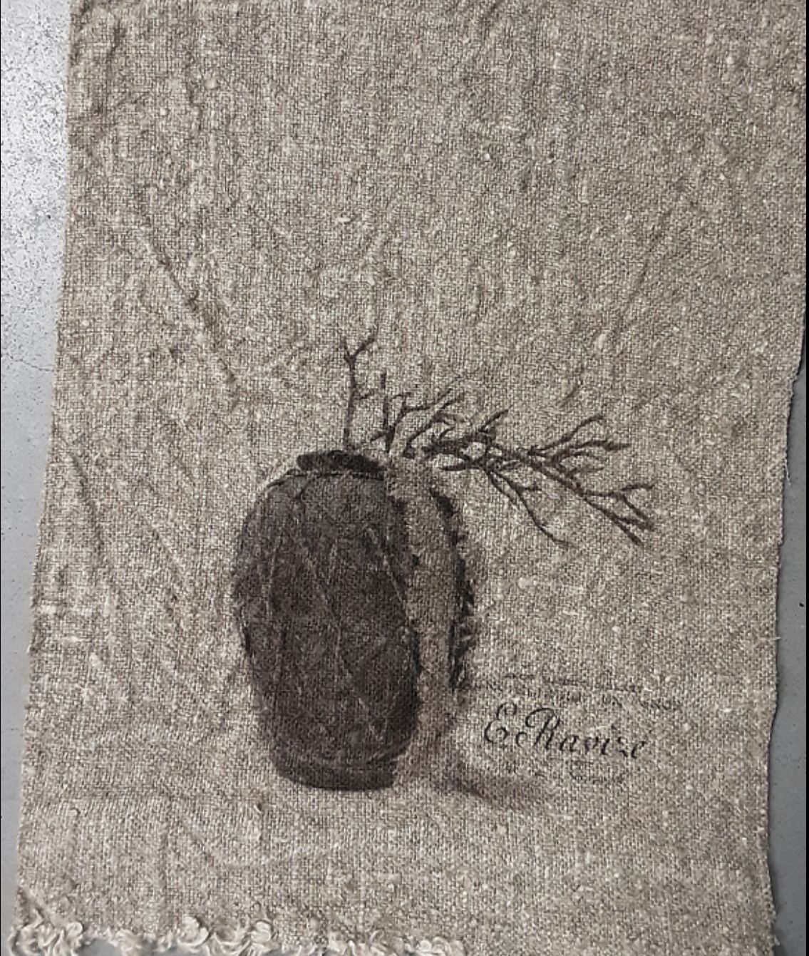 Plaid vaas met magnolia tak gekleurd 40x100cm