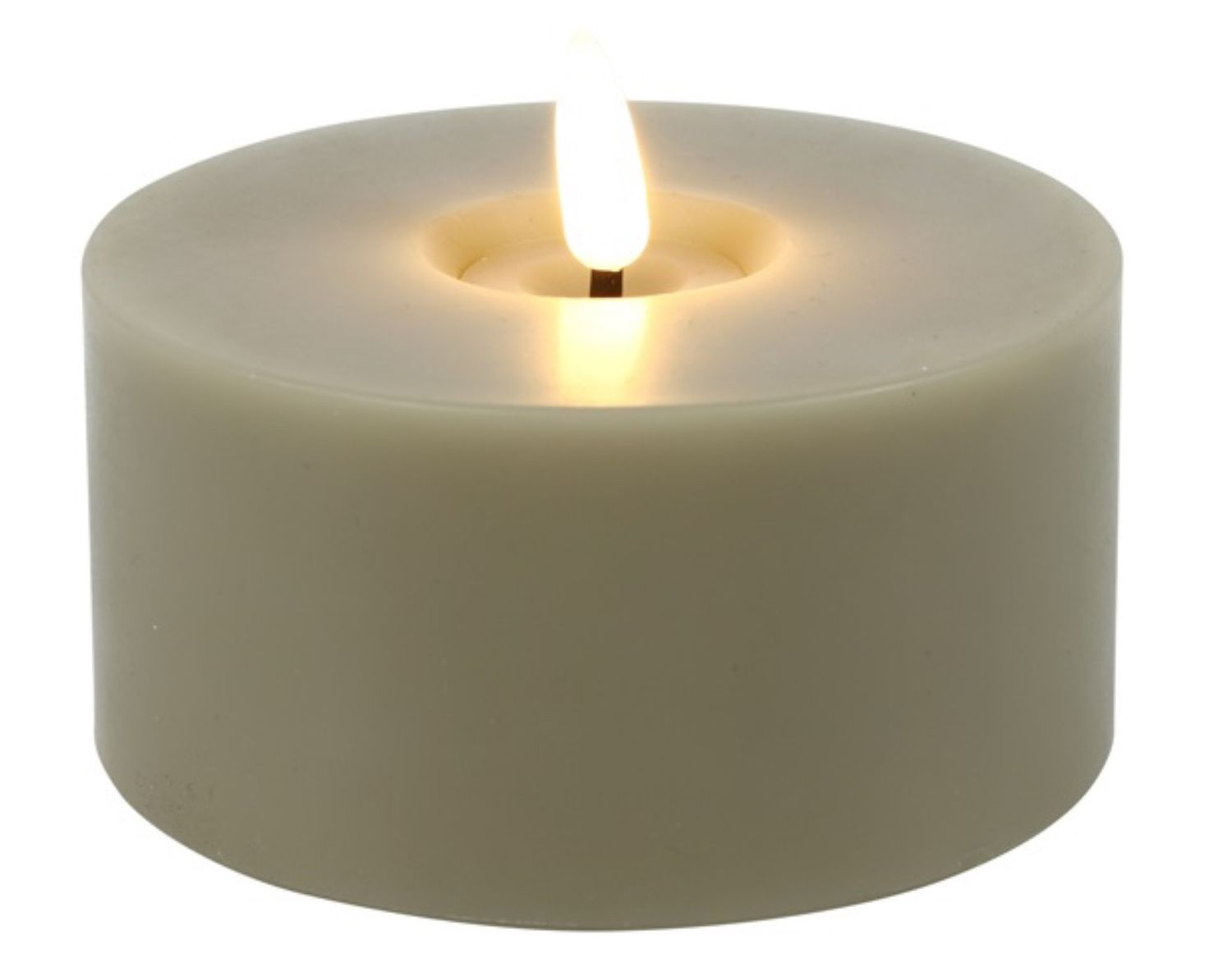 Beige Kleine led outdoor stompkaars doorsnee 10cm beige