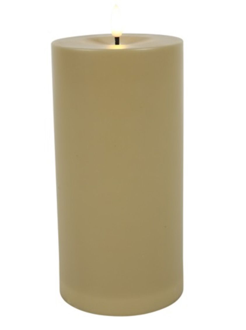 Beige outdoor stompkaars op batterijen met timer of afstandsbediening