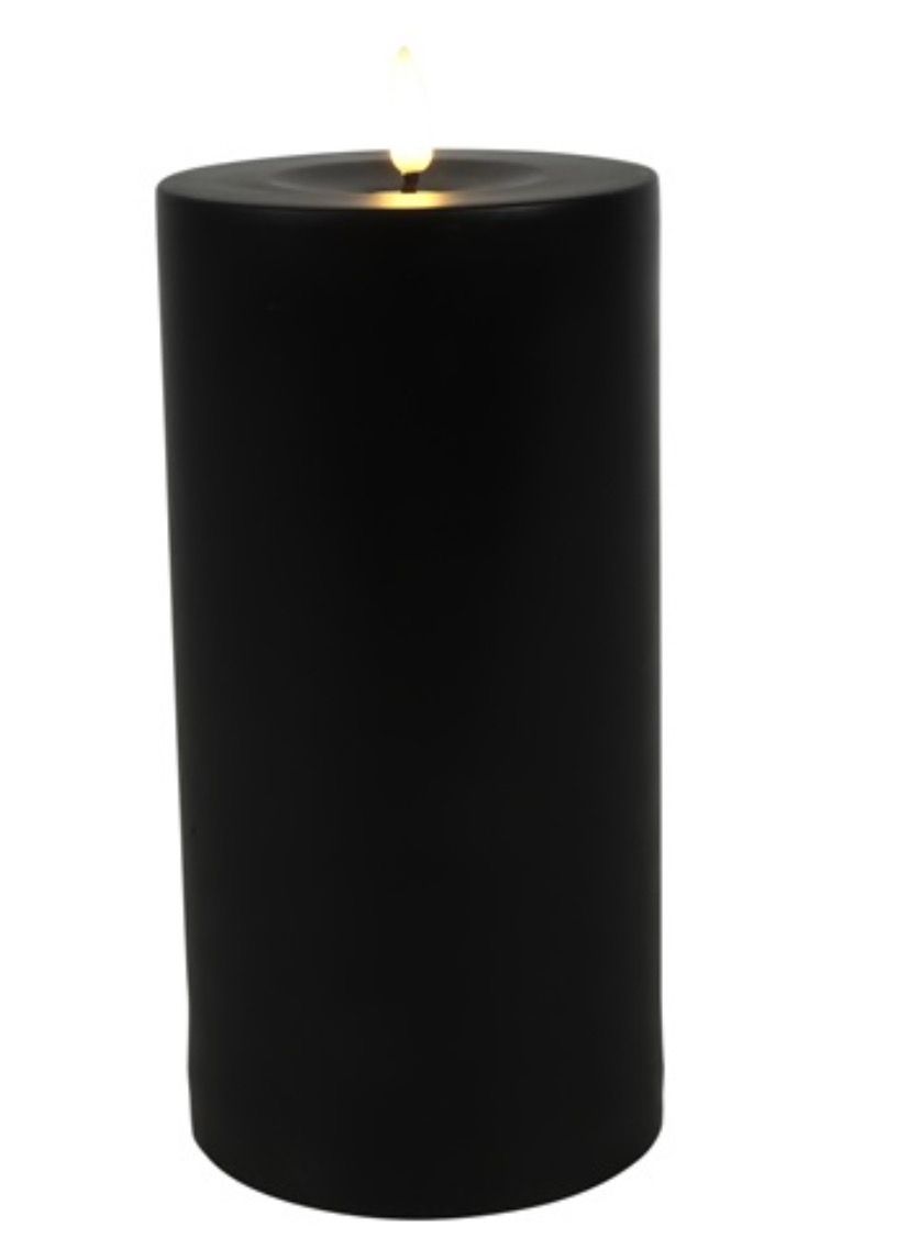 Zwarte outdoor Ledkaars met timer en of afstandsbediening