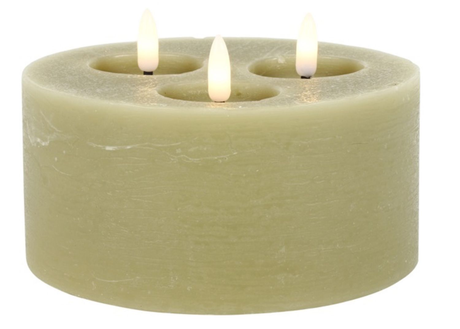 Beige halfhoge Ledkaars met 3 wieken
