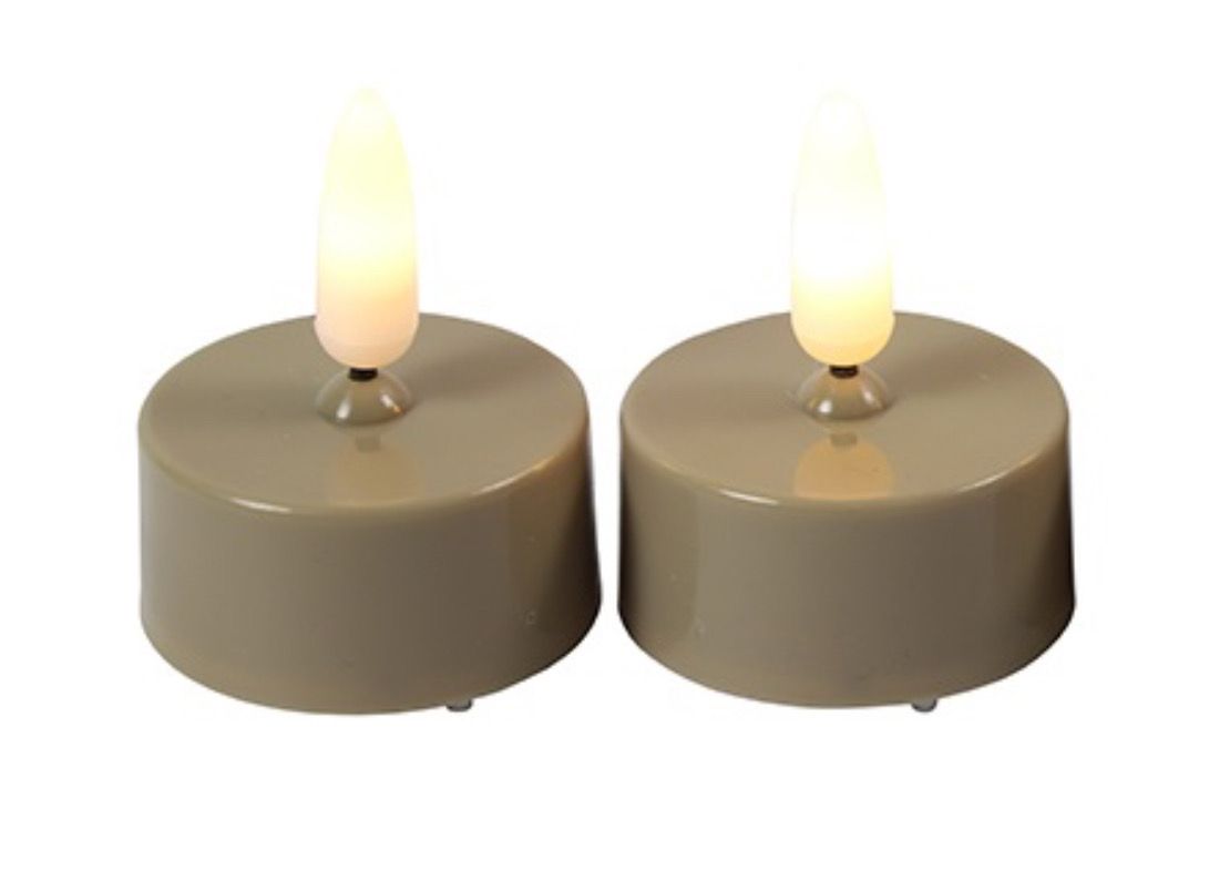 Beige led theelichtjes setje van 2