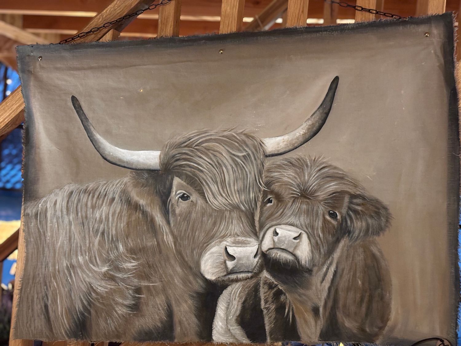 Wanddoek hooglanders 100x70cm