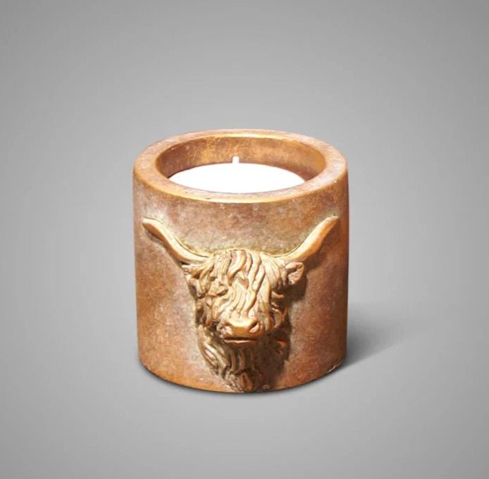 Theelicht met hooglander 8cm hoog