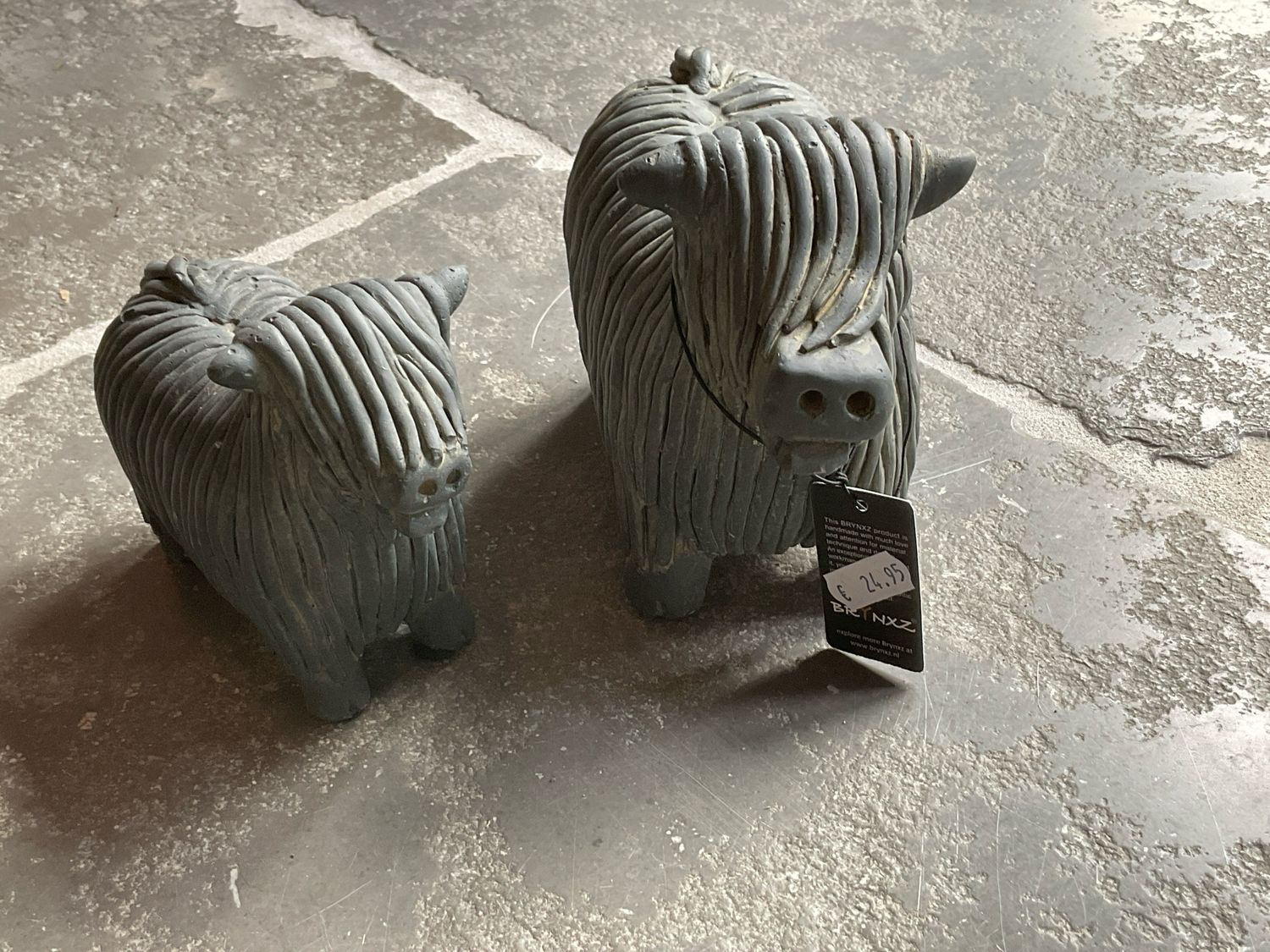 Set van 2 hooglanders blauw -grijs
