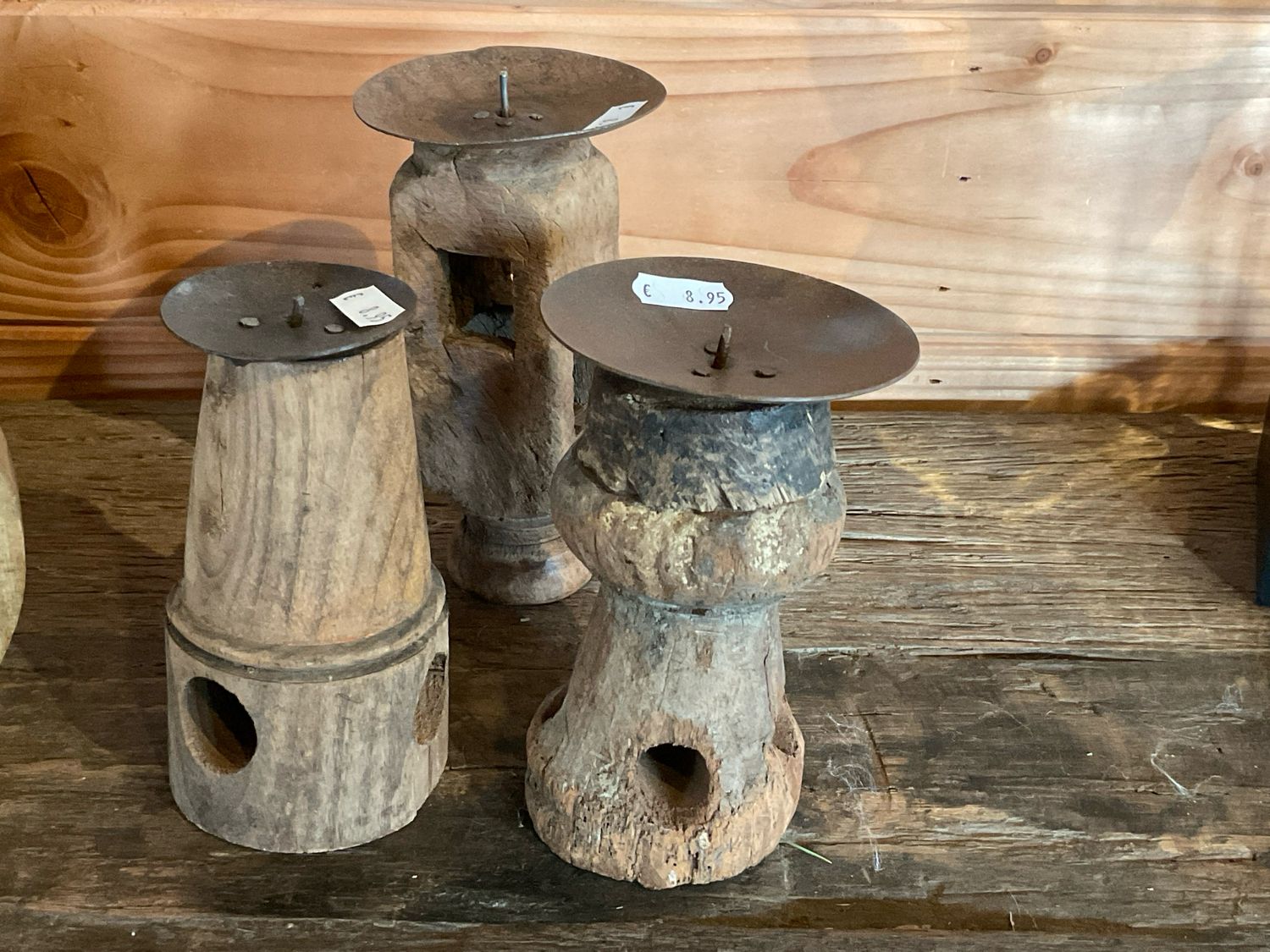 Authentieke houten kandelaar elk model is uniek