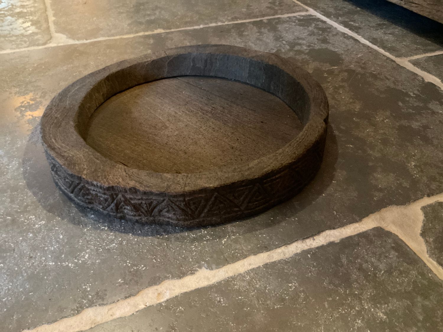 Authentieke Houten ronde schaal