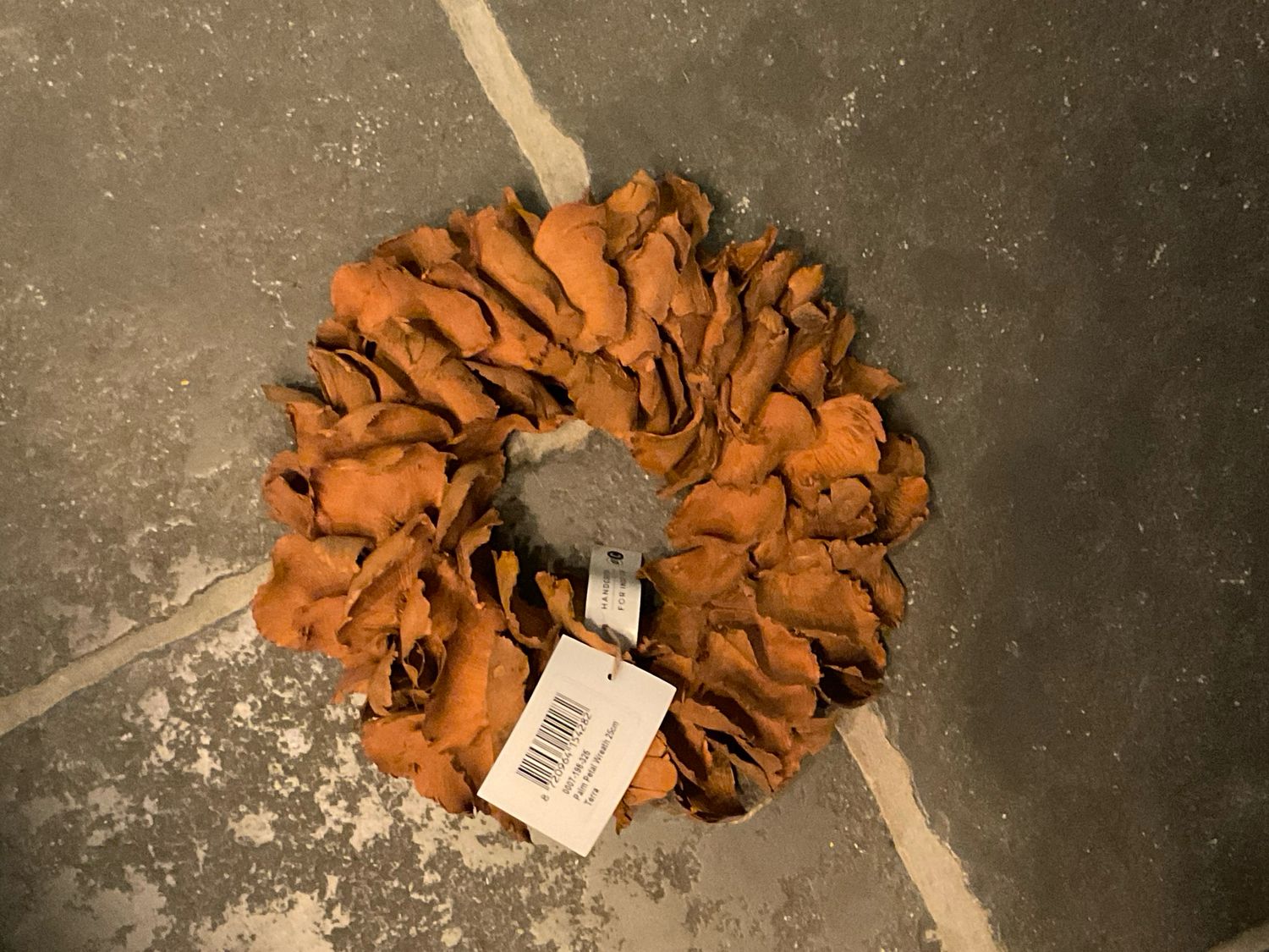 Krans palm petal wreath 25cm terra