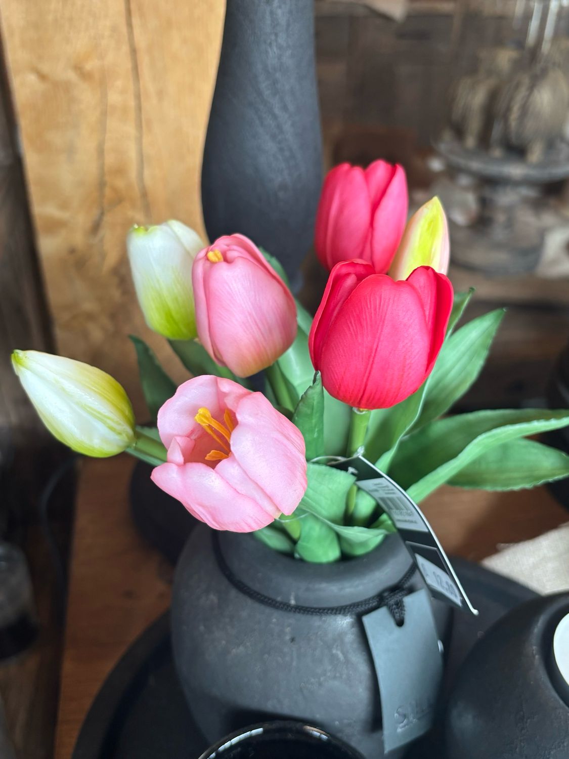 Boeket tulpen verschillende kleuren korte steel (7) 30cm lang