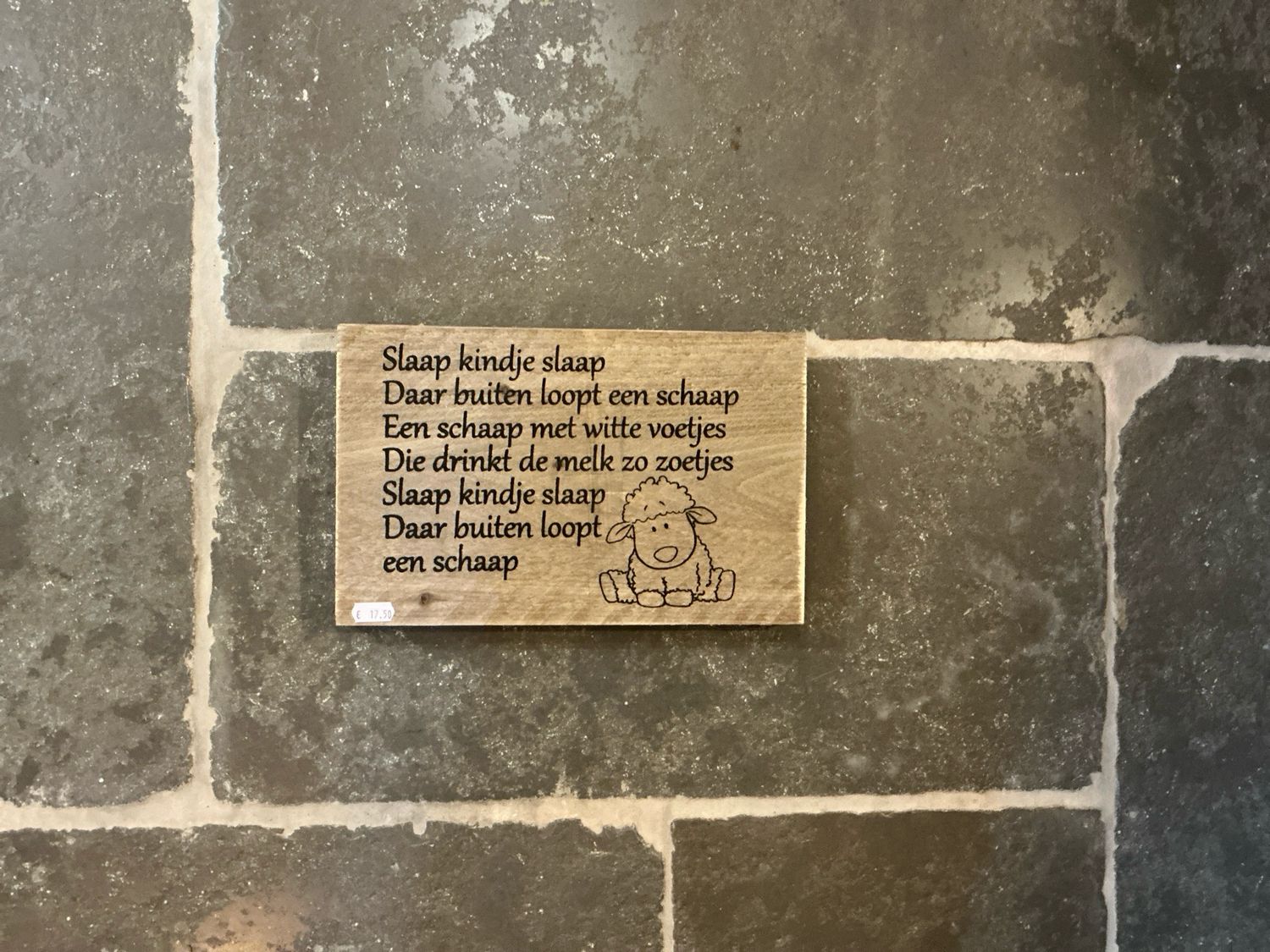 Houten tekstbordje slaap kindje slaap