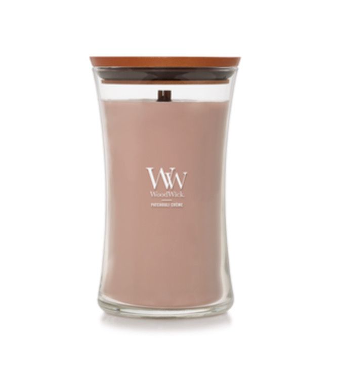 Woodwick large patchouli creme
