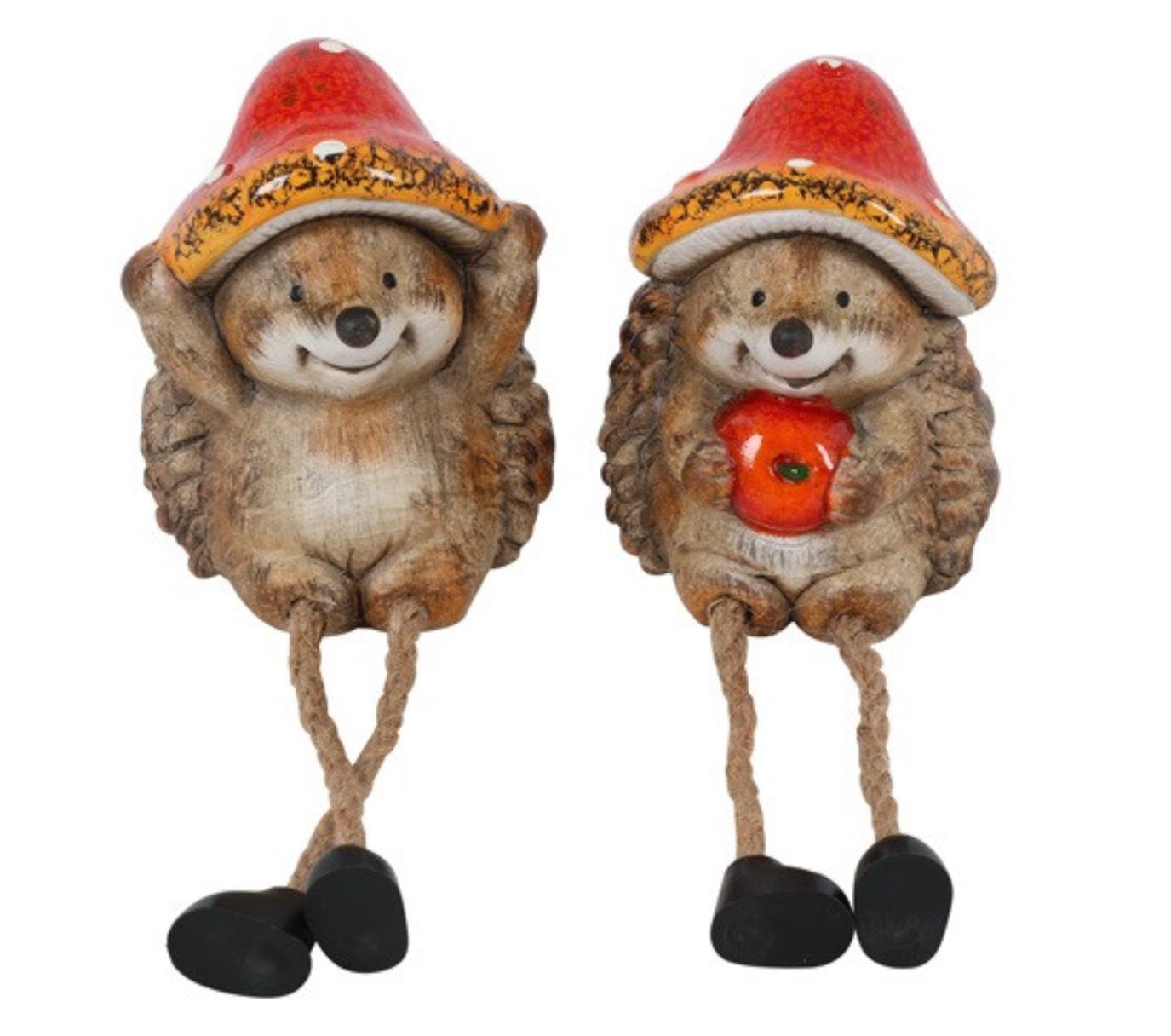 Set egels van 2 met paddenstoelen op hoofd