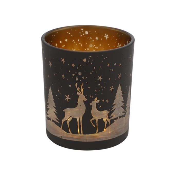 Theelicht kerstboom en rendieren 7x8cm