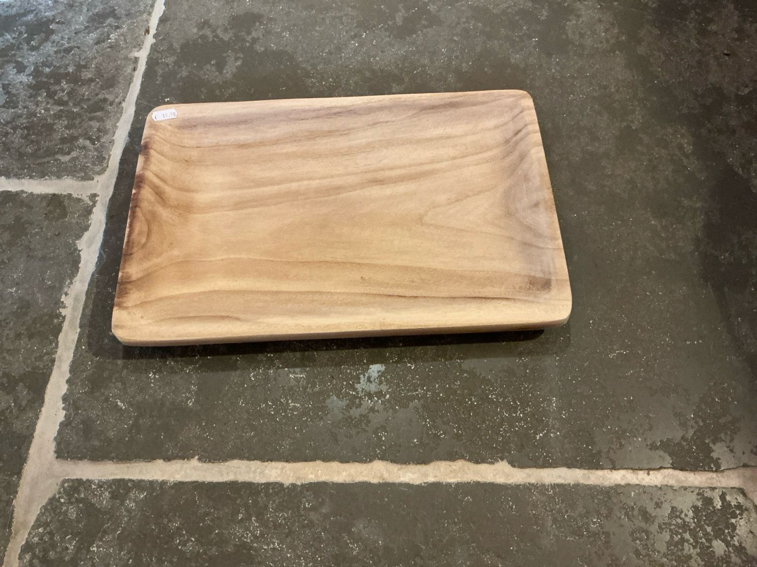 Rechthoekig dienblad in bleek hout 28x41cm