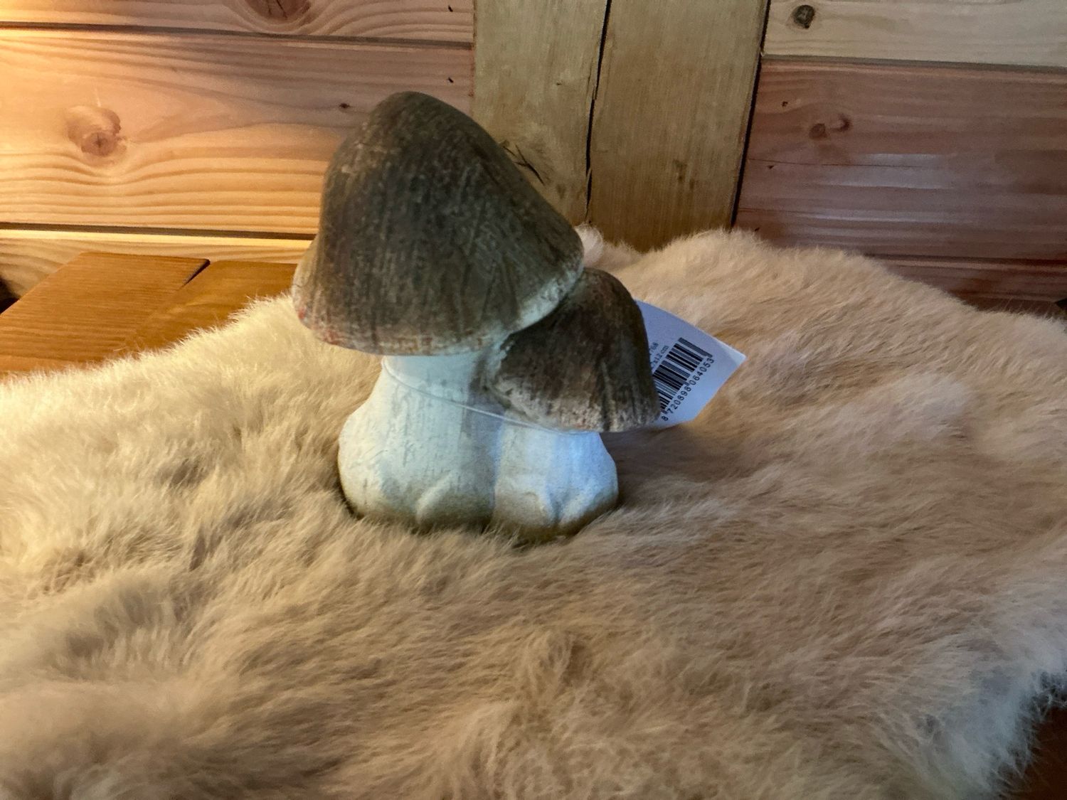 Beige paddenstoelen 12cm hoog