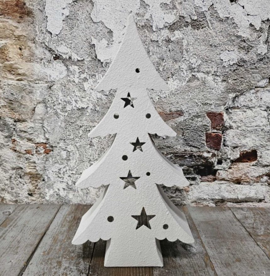 Kerstboom in metaal voor theelichtje 9x38cm