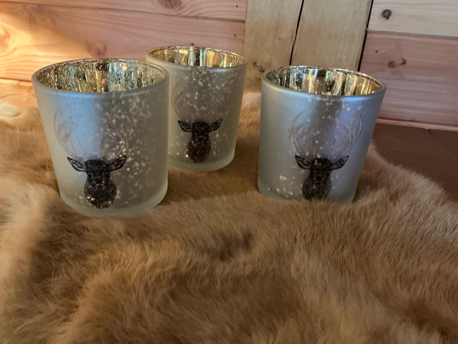 Theelichtje met rendier 8x 6,5 cm